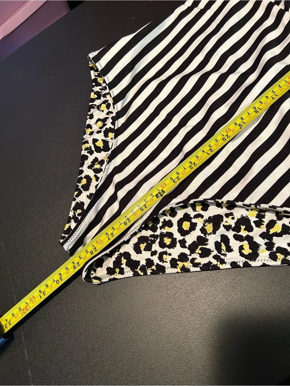 Volcom black and white striped one piece swimsuit reversible leopard large